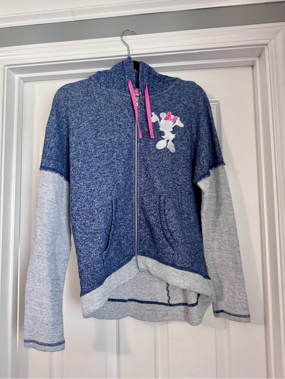 Disney Minnie Mouse Zip Hoodie with Pink Drawcords
